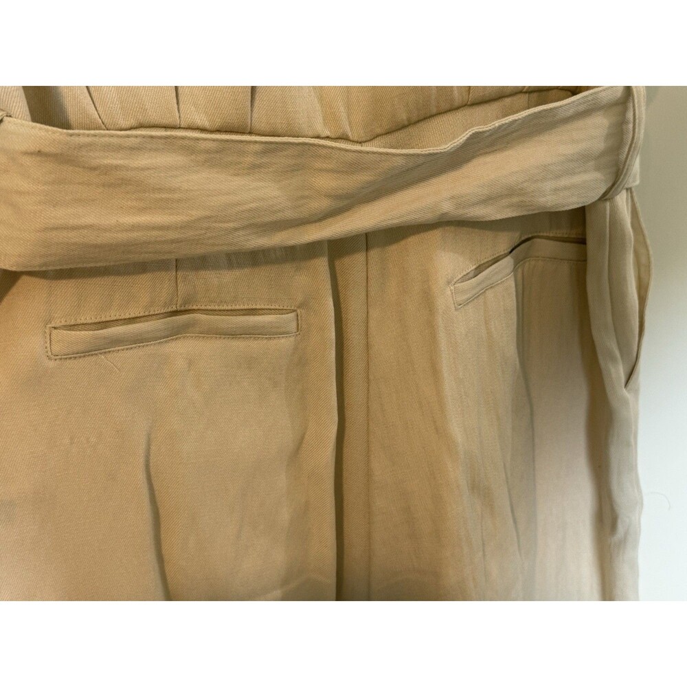 🎯 BEST TITLE: Zara Long Belted Jumpsuit Beige Women Size L Wide Leg Chic Style - Picture 9 of 16